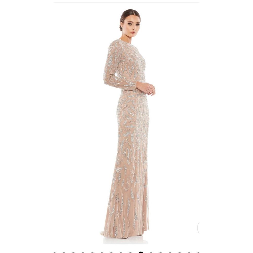 Mac Duggal NWT Authentic $598 Beaded Long Sleeve Evening Gown size 14 style 5124 - Picture 4 of 7